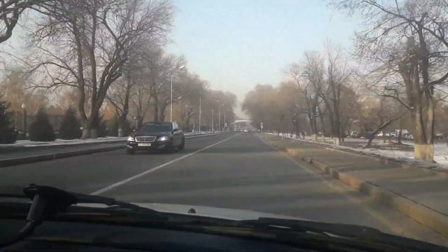 Алма Ата  Едем по ул Навои, мимо парка Президента  Выезд на пр Аль Фараби  1 12 2019 смотреть онлайн