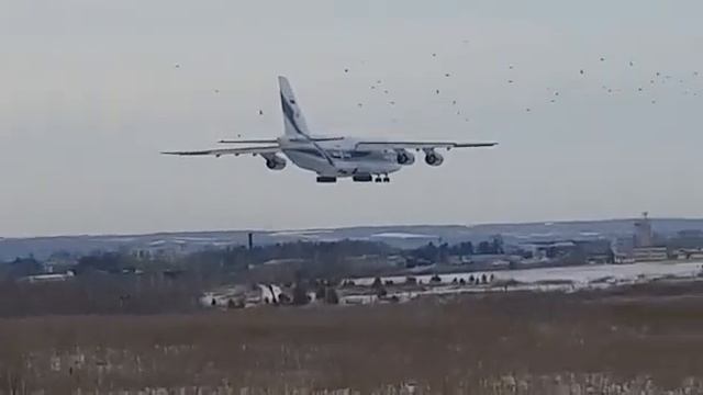 Самый большой серийный грузовой самолет Ан-124-100 "Руслан" / Посадка в UHBB / BQS