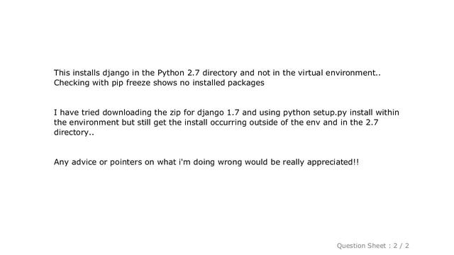 Django : Install django1.7 with Python 3.4 using virtualenv