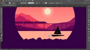 Wonderful landscape scenery by adobe illustrator | speed art tutorial step by step | Digital art .