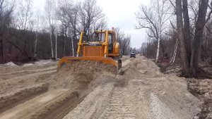 Работа бульдозера Б11 8000ЕН с двигателем и коробкой от Shantui SD16