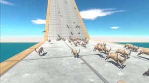 Jumping from a dangerous bridge - Animal Revolt Battle Simulator