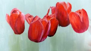 Как нарисовать красные тюльпаны