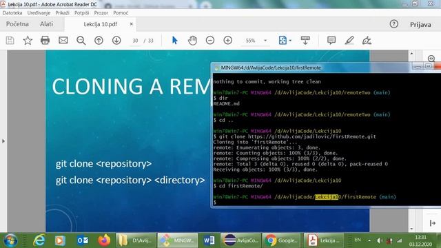 GIT CLONE from REMOTE REPOSITORY GitHub - Lekcija 10 смотреть онлайн