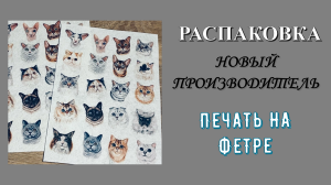 Распаковка от нового производителя: Основа для творчества - Печать на фетре