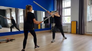 Японское фехтование катаной. Кендзюцу. Прием с катаной: атака с действием на оружие (батман)