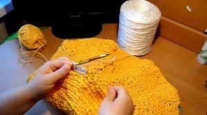Вязание крючком Корзина для белья 2 часть.