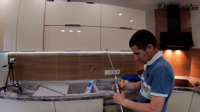 Как установить смеситель на кухне!
