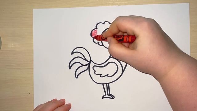 Как нарисовать петуха - рисование для детей