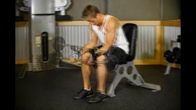 Сгибание запястий со штангой сидя на скамье (ладонями вверх) смотреть онлайн
