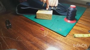 Пришиваю боковую стенку у кожаной сумки. Рабочий процесс.