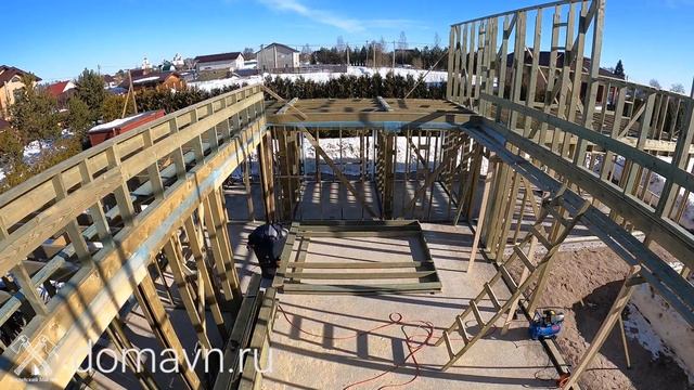 Сборка каркасного дома 220м2 за 81 минуту. Шаг за шагом. Каркасный дом таймлапс.