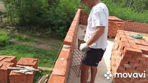 кладка кирпича, забутовка на белый шов