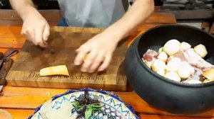 Шурпа томленая в чугунке на печном комплексе.  Очень вкусно! Кайнатма.