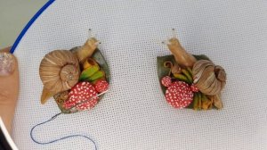 Магнитная игольница на пяльца Виноградная Улитка. Подарочный иглодержатель для вышивки от AnneAlArt