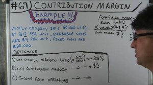 Accounting for Beginners #69 / Contribution Margin Example / Managerial Accounting Tutorial 101