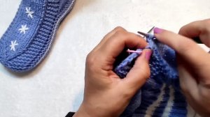 Носки-тапки- для Кая ❄️ МК. Тепло и уютно. На двух спицах без шва на подошве ?