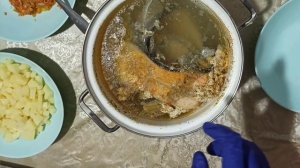 Рыбный суп, УХА из хребта лосося