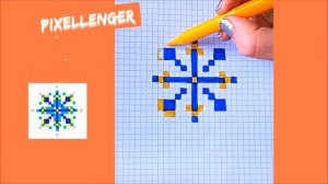 Как рисовать по клеточкам Снежинку Очень Простые рисунки Новый Год How to Draw Pixel Art
