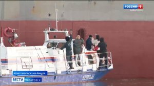 Спуск кораблей на Амурском судостроительном заводе