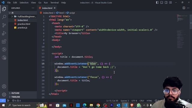 ?How to change the title text when we shift tab| Hindi | Frontend Developer | Frontend Tricks ??