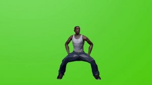 CJ(Сиджей)Танцует на зелёном фоне (CJ dancing on a green background)