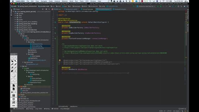 Suppressing missing @Autowired Spring Beans in IntelliJ смотреть онлайн