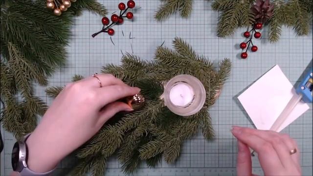 Мастер-класс Новогодний подсвечник своими руками/DIY/школа скрапбукинга