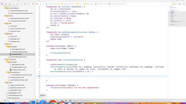 Как создать приложение похожее на Instagram part 22 Chat controller part 6 Bubble смотреть онлайн