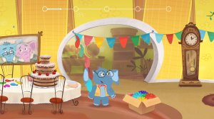 Слонёнок украшает комнату и праздничный торт| Мультик для детей