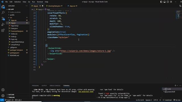 React JS swiper slider step by step with responsive for mobile devices