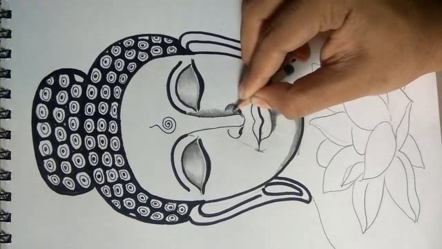 How to draw a simple yet beautiful pencil shading sketch of lord Buddha смотреть онлайн