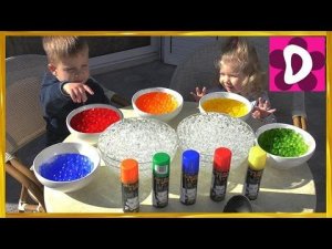 ✿ Красим ОРБИЗ в Разные Цвета!!! Интересное видео для Детей ORBEEZ coloring Invisible Polymer Balls