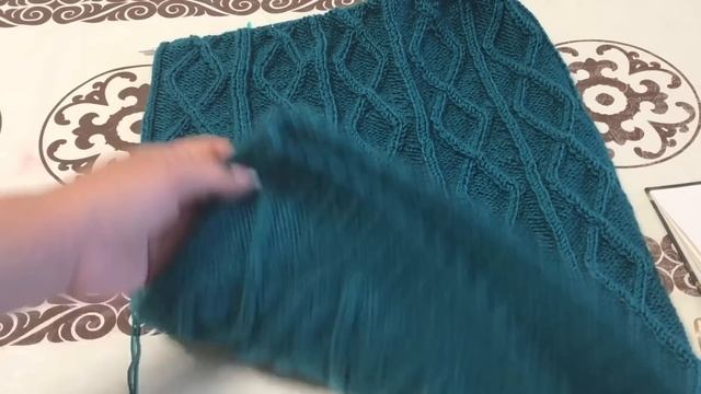Вязаное ПЛАТЬЕ спицами, узором  "ромбы". Часть 1.