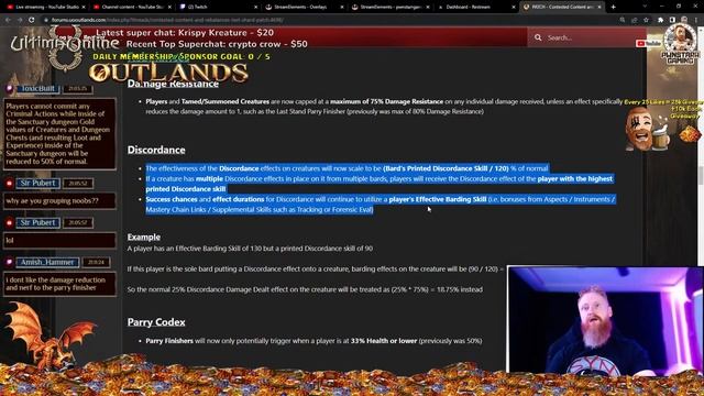Pwnstarr discusses 6-13-23 TESTCENTER Patch Notes Trammel UO Outlands Ultima Online 2023 Best MMORP