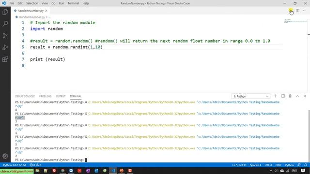 Python Code: #05 Generate a Random Number in Python