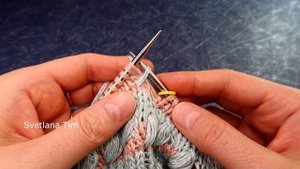 УЗОРЫ ДЛЯ ВЯЗАНИЯ ПО КРУГУ. Двухцветный Узор спицами "Пламя Свечи" вязание круговыми спицами.