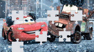 Пазлы Тачки Зима Молния Маквин и Мэтр