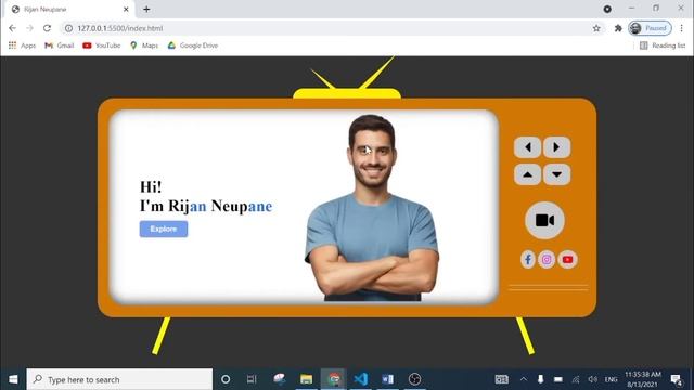 Television Portfolio Website in HTML, CSS & Javascript | Unique website design | Website design 202