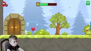Красный Шарик против Зеленого Шипастого Босса. Прохождение игры для детей RED BALL 5
