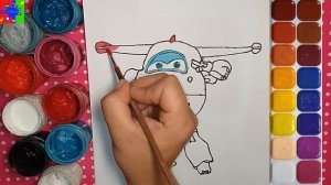 Супер крылья рисуем Джетт из мультика. Раскраска для детей