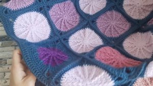 Плед "Конфетти" из остатков пряжи./МК мотива.