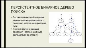 Персистентное бинарное дерево поиска и двунаправленный список