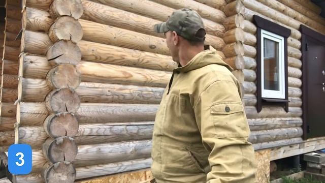 Моя баня из бревна 30 Шлифовка стен бани под покраску #строюбаню #баняснуля #моябанялучшевсех #баня