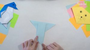 Оригами для детей. Простая птица из бумаги