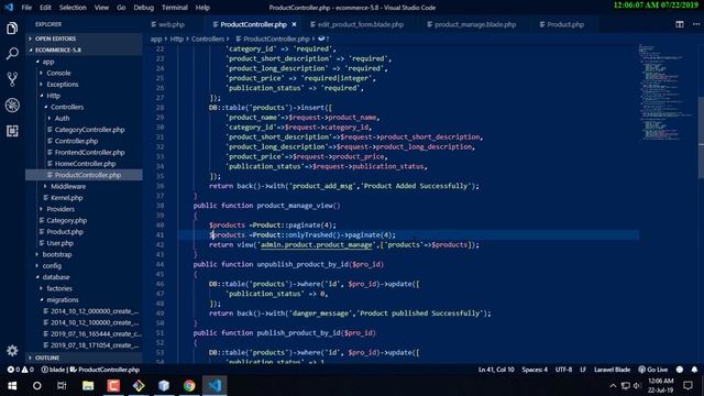 laravel bangla tutorial | Product Soft Delete ,Product restore,Product Force delete Part-10