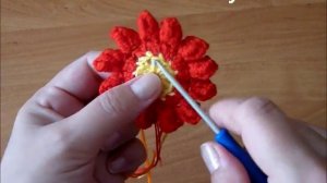 Вязание крючком мотива "Кувшинка"