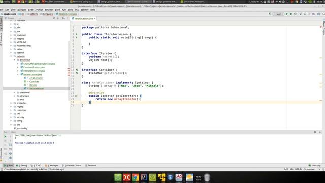 Урок Java 287: Patterns 20: Iterator смотреть онлайн
