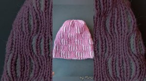 Двусторонний комплект "ГИАЦИНТЫ": мастер-класс по вязанию шапки и снуда спицами в технике "Бриошь"