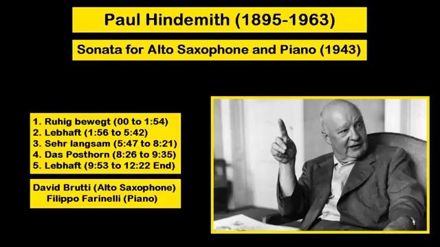 Paul Hindemith (1895-1963) - Sonata for Alto Saxophone and Piano (1943)